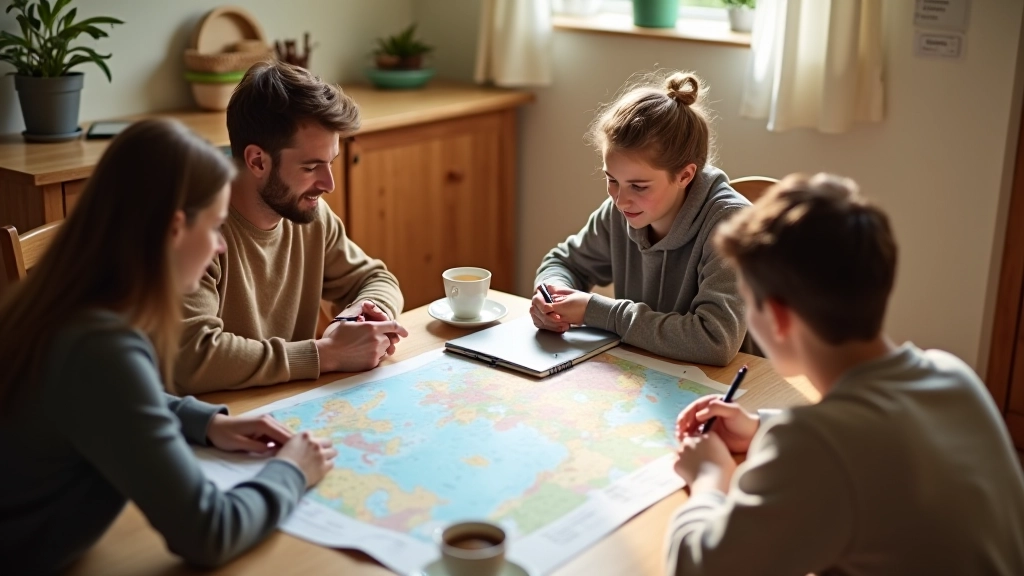 Familie plant Budgetreise
