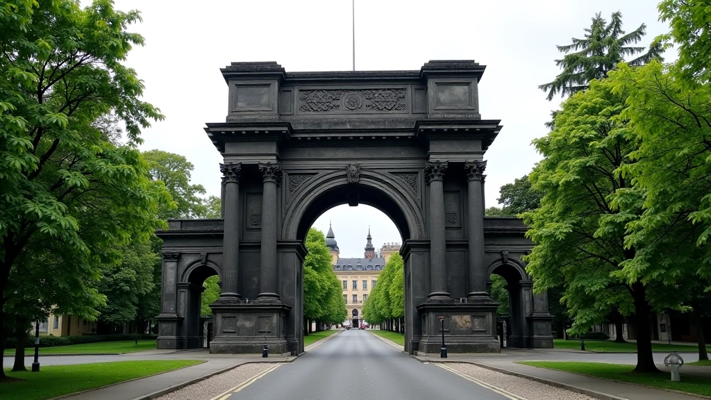 Die antike schwarze Porta Nigra von Trier, imposantes römisches Tor mit grüner Vegetation